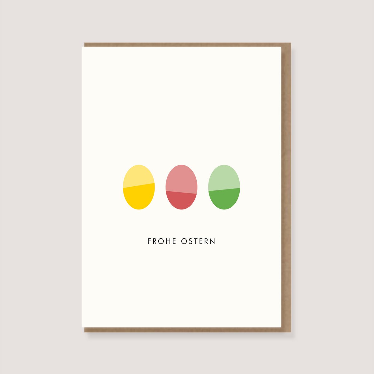 Klappkarte mit Umschlag -"Bunte Ostereier - Frohe Ostern"
