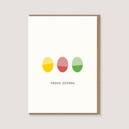 Klappkarte mit Umschlag -"Bunte Ostereier - Frohe Ostern"