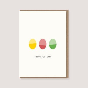Klappkarte mit Umschlag -"Bunte Ostereier - Frohe Ostern"
