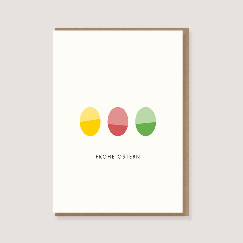 Klappkarte mit Umschlag -"Bunte Ostereier - Frohe Ostern"
