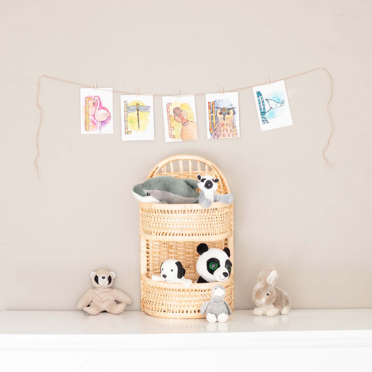 Tarjetas ABC de animales (tamaño A6)
