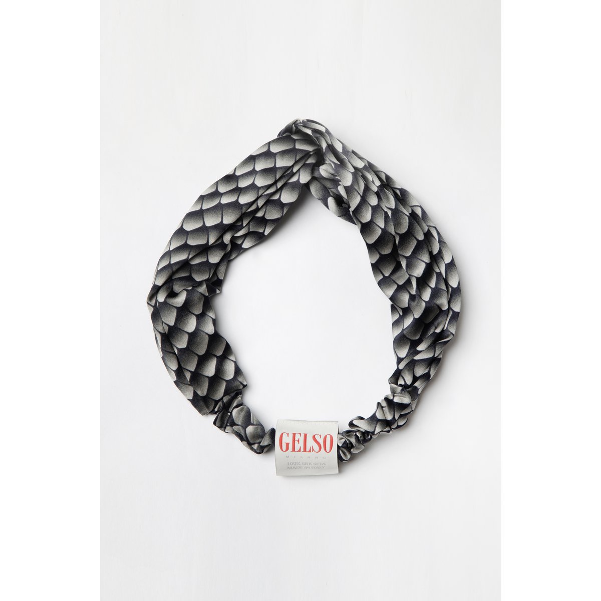 Diadema negra de reptil 100 % seda