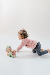 *Bestseller* Sustainable Color-block Baby Sweater | Mauve with Ecru arm | 100% GOTS certified organic cotton