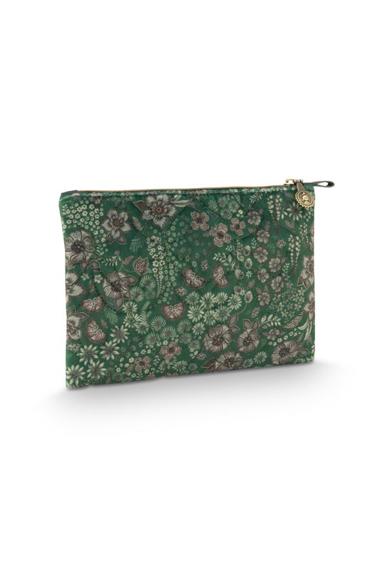 Charly Cosmetic Flat Pouch Medium Quilted Daisy Dreams Green 24x1x15.5cm