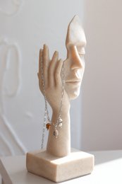 Collana con diaspro e labradorite marrone - Argento
