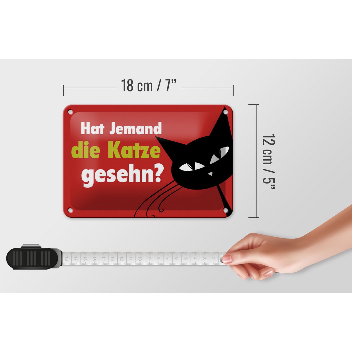 Tin sign saying 18x12cm did someone see a cat gift decoration