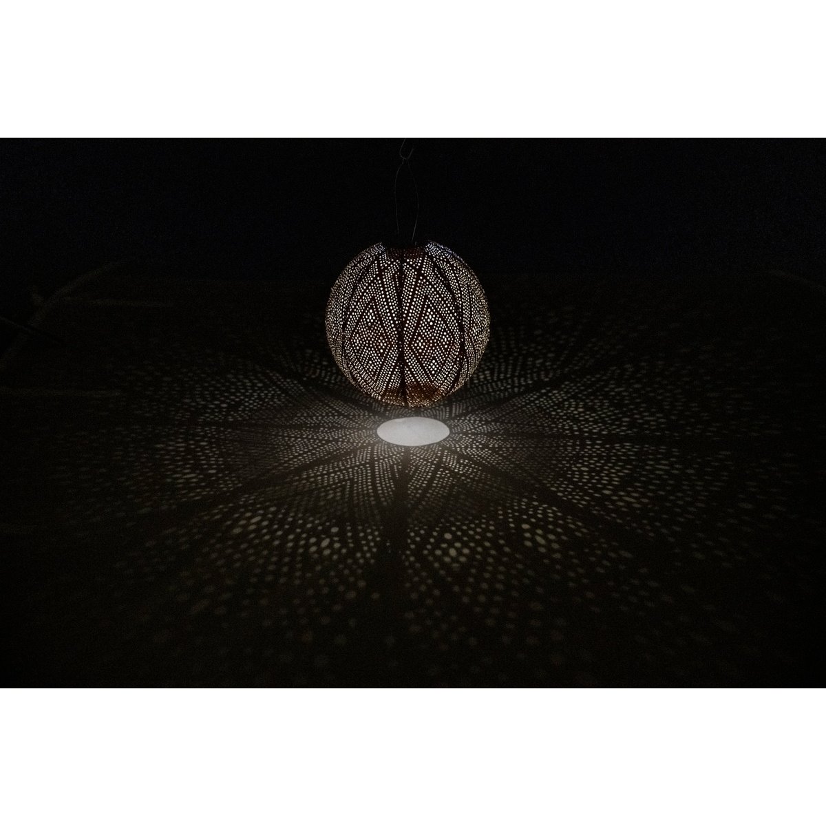 Lumiz Solar Lampion Ikat Rond - 30 cm - Light Taupe