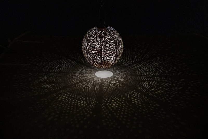 LUMIZ SOLAR LAMPION IKAT ROND - 30 cm - Light Taupe
