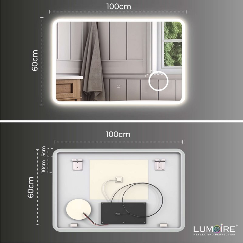 Specchio LED Lumoire Elysium 100 cm 3x Lente
