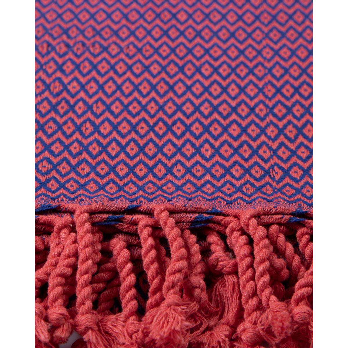 SAMOS Cotton Hammam Beach & Sauna Towel – Compact – Fuchsia / Blue - 180x100 cm