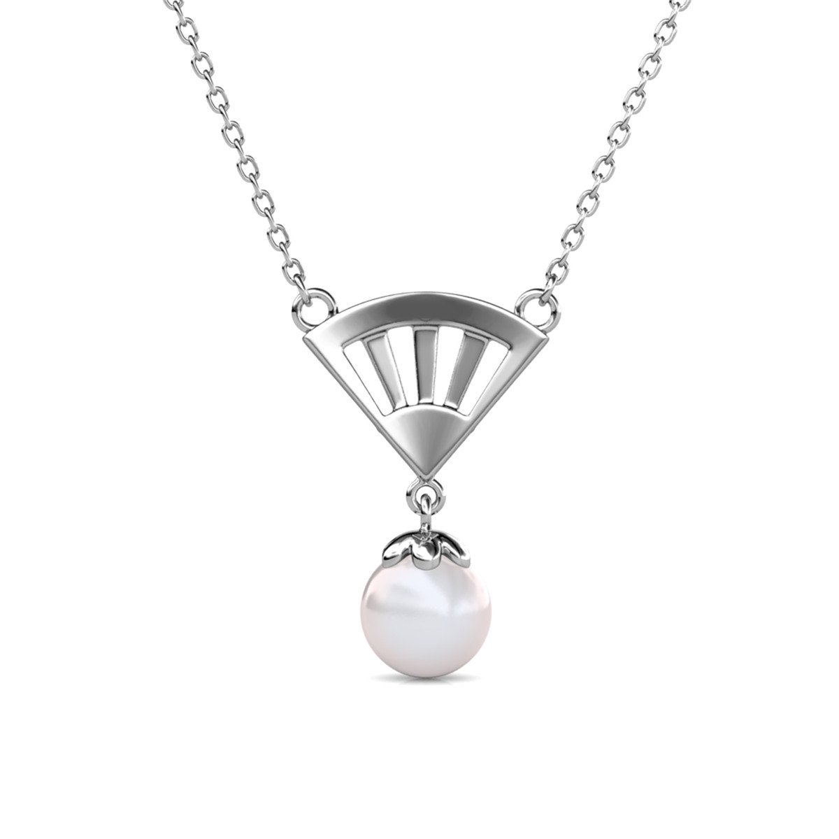 Ingride Pearl Pendants - Silver and Crystal