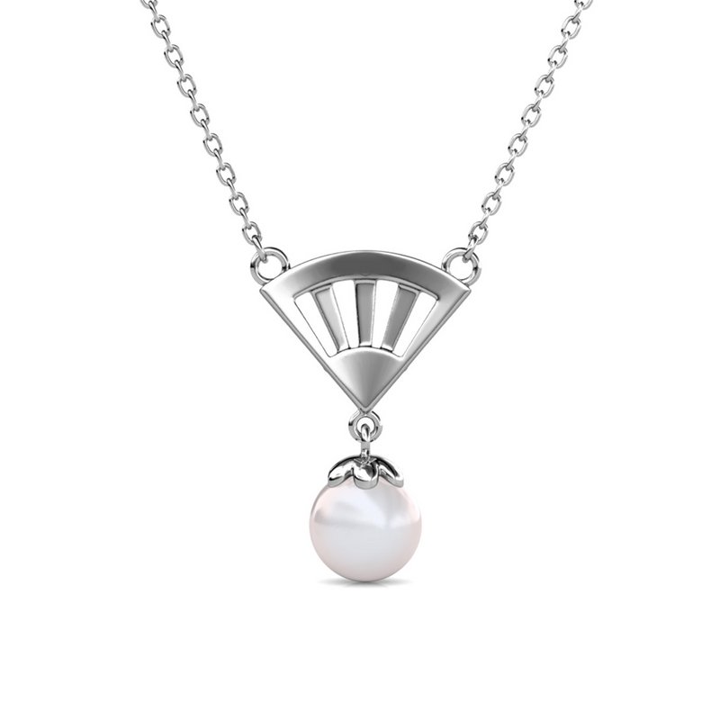 Ingride Pearl Pendants - Silver and Crystal