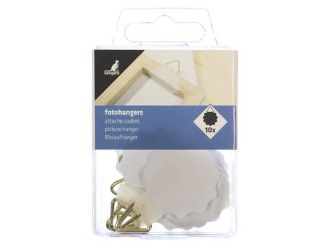 Fotohanger Kangaro 30mm wit rond kunststof doosje a 10