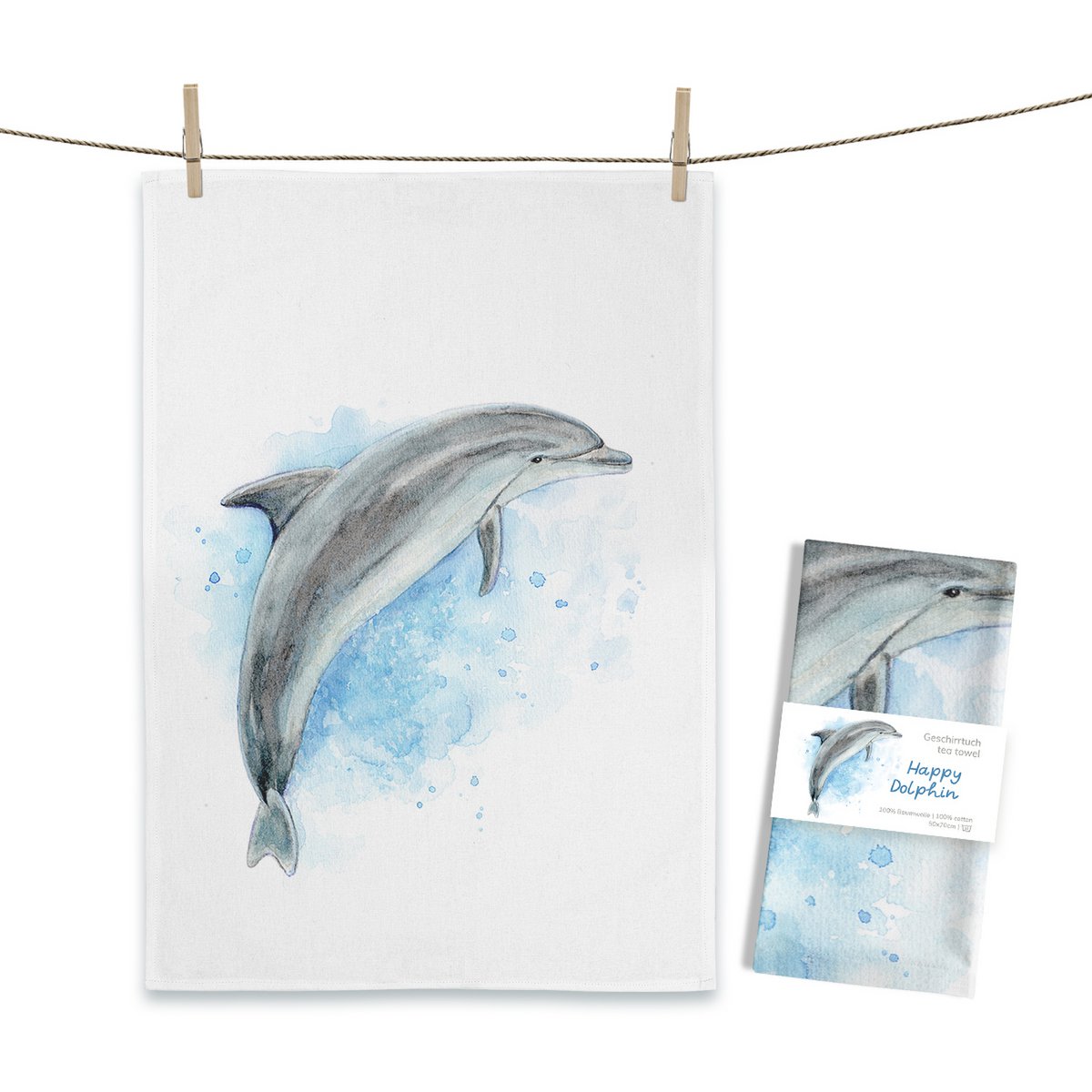 Paño de cocina Happy Dolphin
