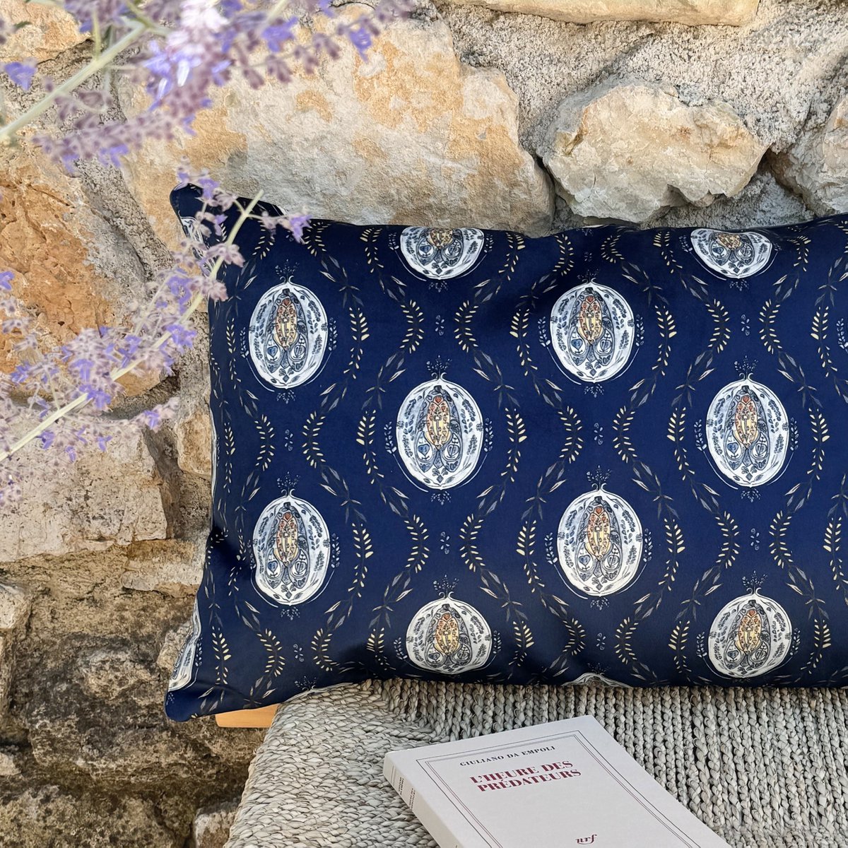 Cushion cover - 60x40 cm - SUZANNE - Navy