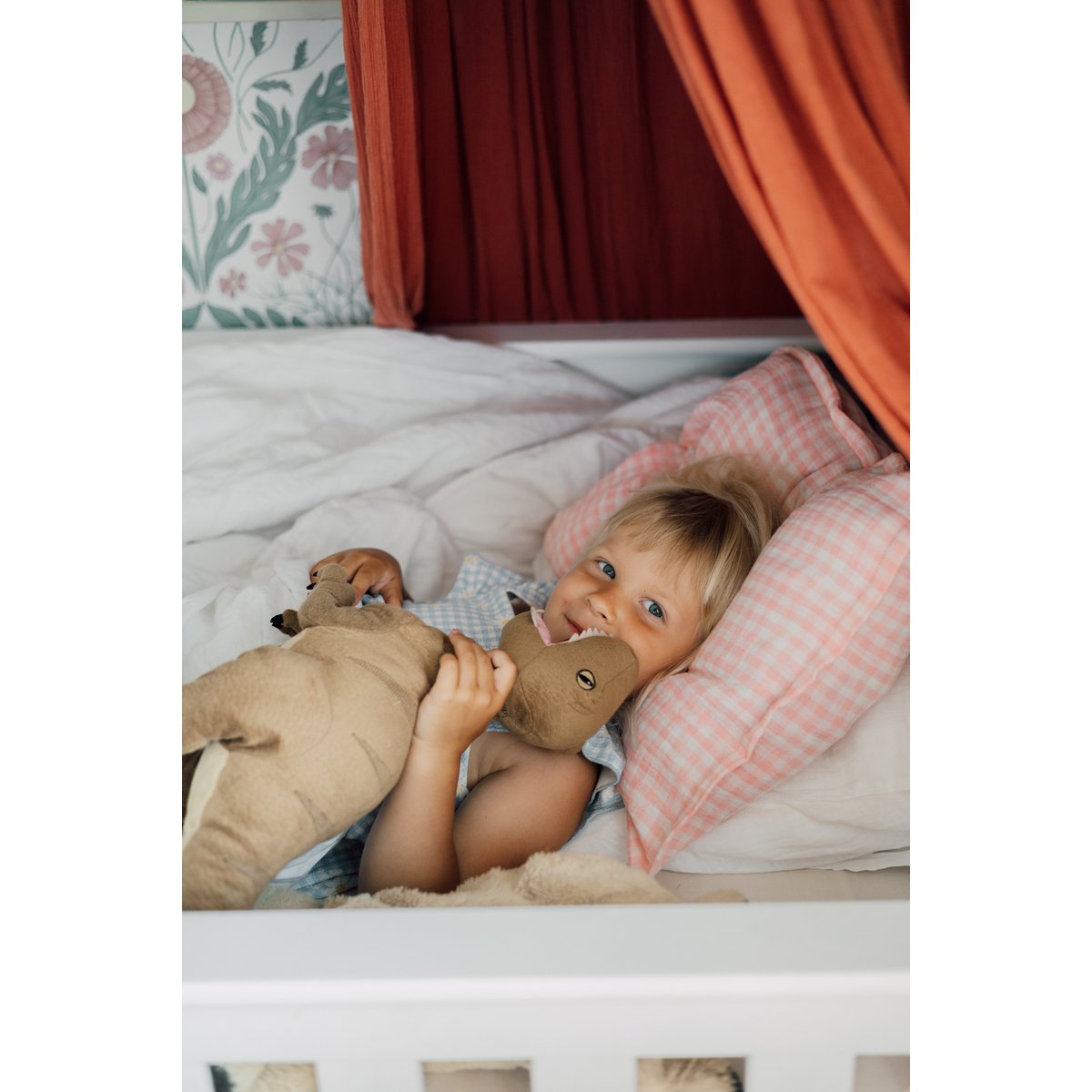 Housse de couette et taie d'oreiller enfant TISU, Vichy rose
