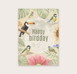 Postkort "Happy bird day"