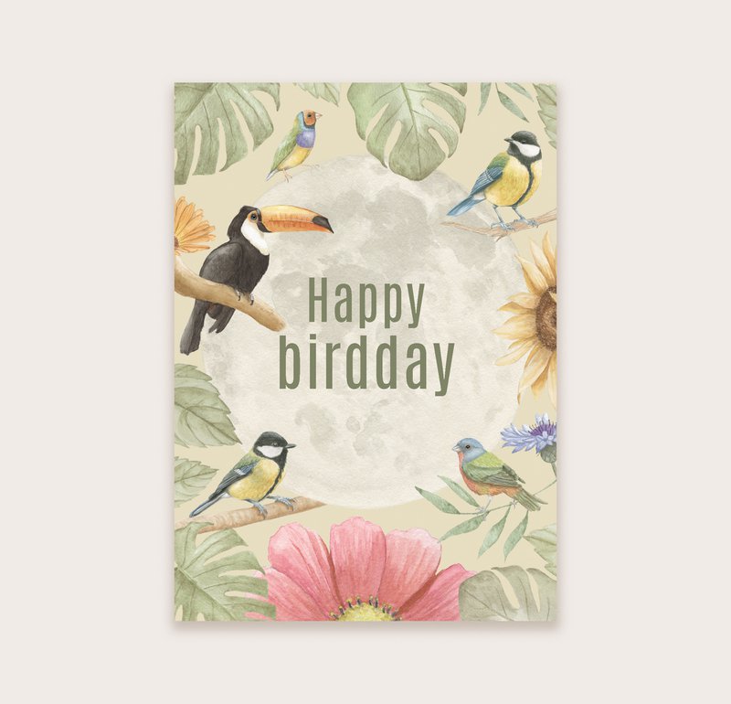 Postkort "Happy bird day"