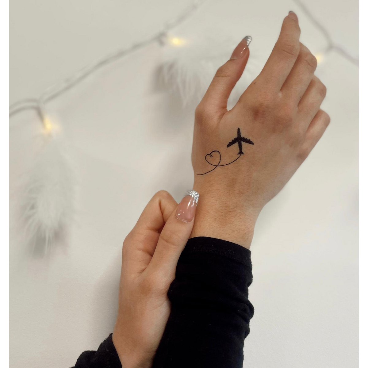Tijdelijke tattoo: Vliegtuig Hart