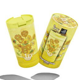 IZY Mug, Sunflowers, 350ml, giftbox - Thermische beker | reisbeker | Afsluitbare mug voor hete of koude dranken | isoleerbeker | Thermos | Mug