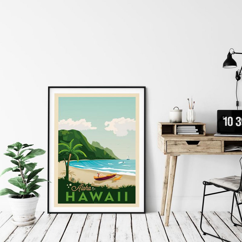 Vintage Hawaii plakat | Plakat Island Hawaii USA