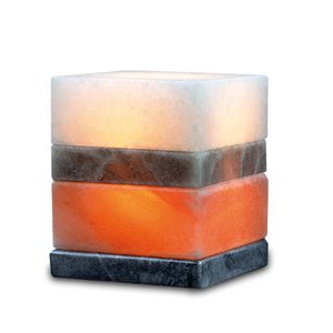 Himalaya Salzträume Salzlampe, Würfel, mehrfach mit Marmorfuß, 44131, 5 bis 6 kg