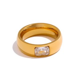Gouden Kristallen Effen Gouden Ring