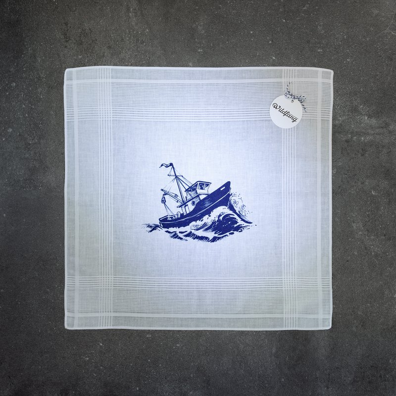 Mouchoir en coton blanc coupe/bateau