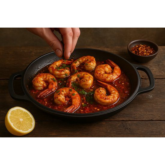 Partita para servir de hierro fundido Ø 26 x 2.5 cm - Pan de parrilla Hierro fundido para cada barbacoa - Negro