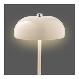 Margate Tafellamp, metaal, oplaadbaar, beige, ø13 cm