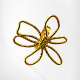 Brushed Gold Irregular Floral Ring