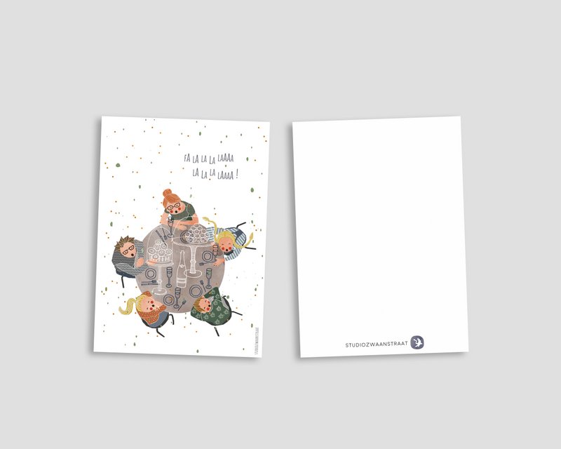 Postkarte - Serie 'Weihnachten' - 'Fa la la la laaaa'