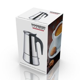 Stainless steel espresso maker for 6 cups