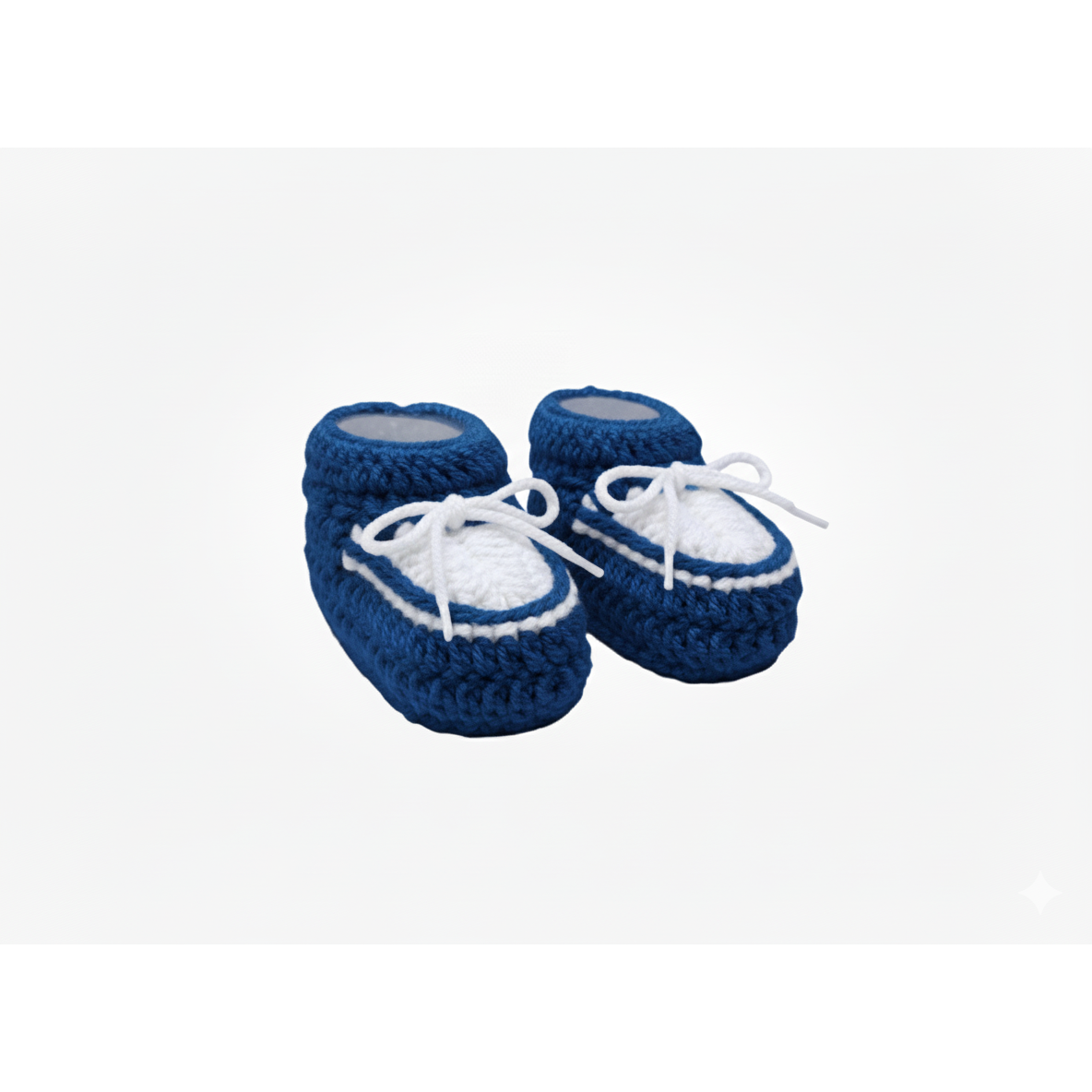 Handgehaakte Babyslofjes Classic –Blauw- Uniek, Zacht & Hoge Kwaliteit