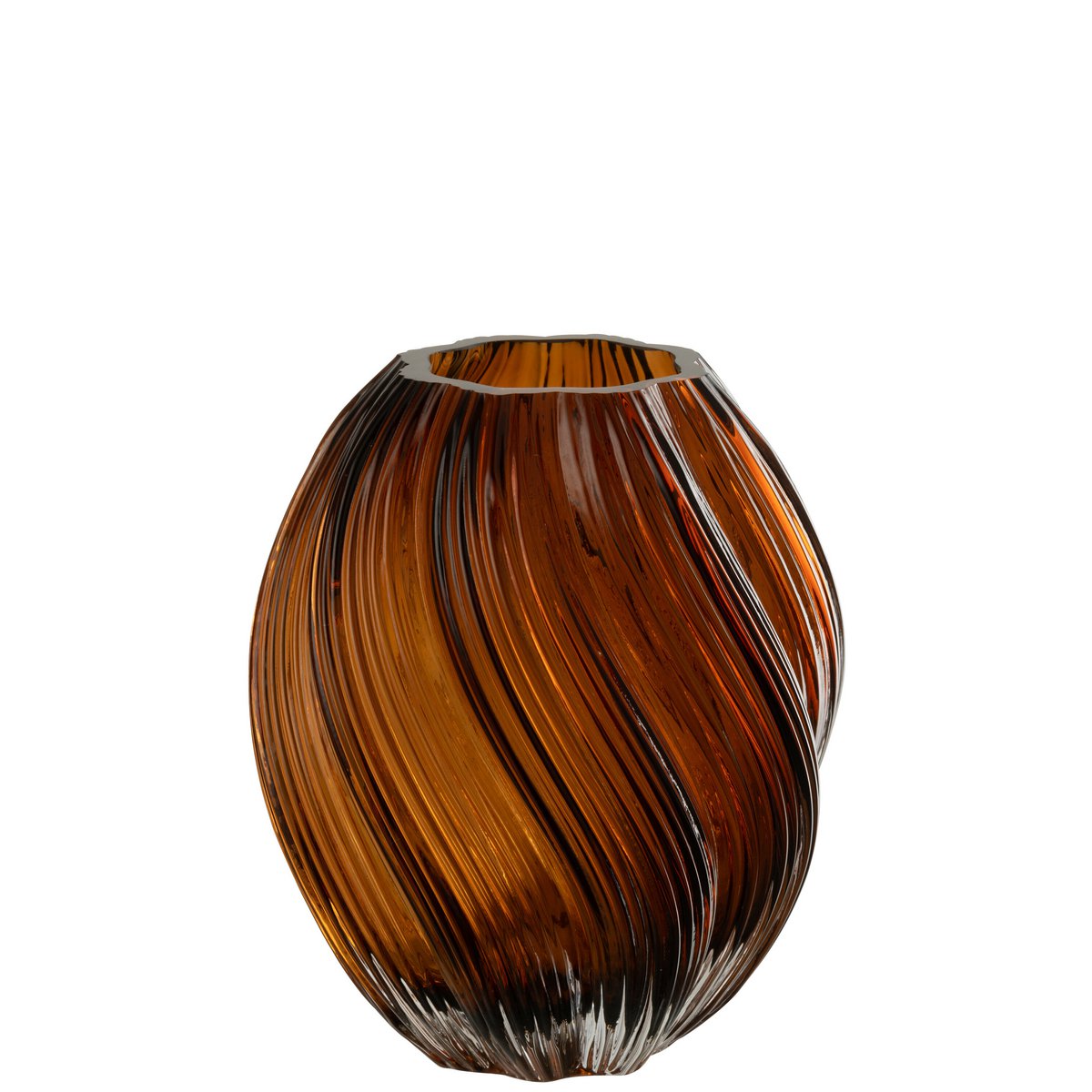 Vase J-Line Carol - verre - marron - moyen