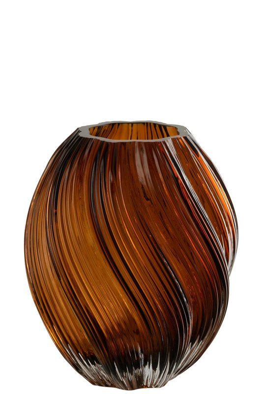 Vase J-Line Carol - verre - marron - moyen