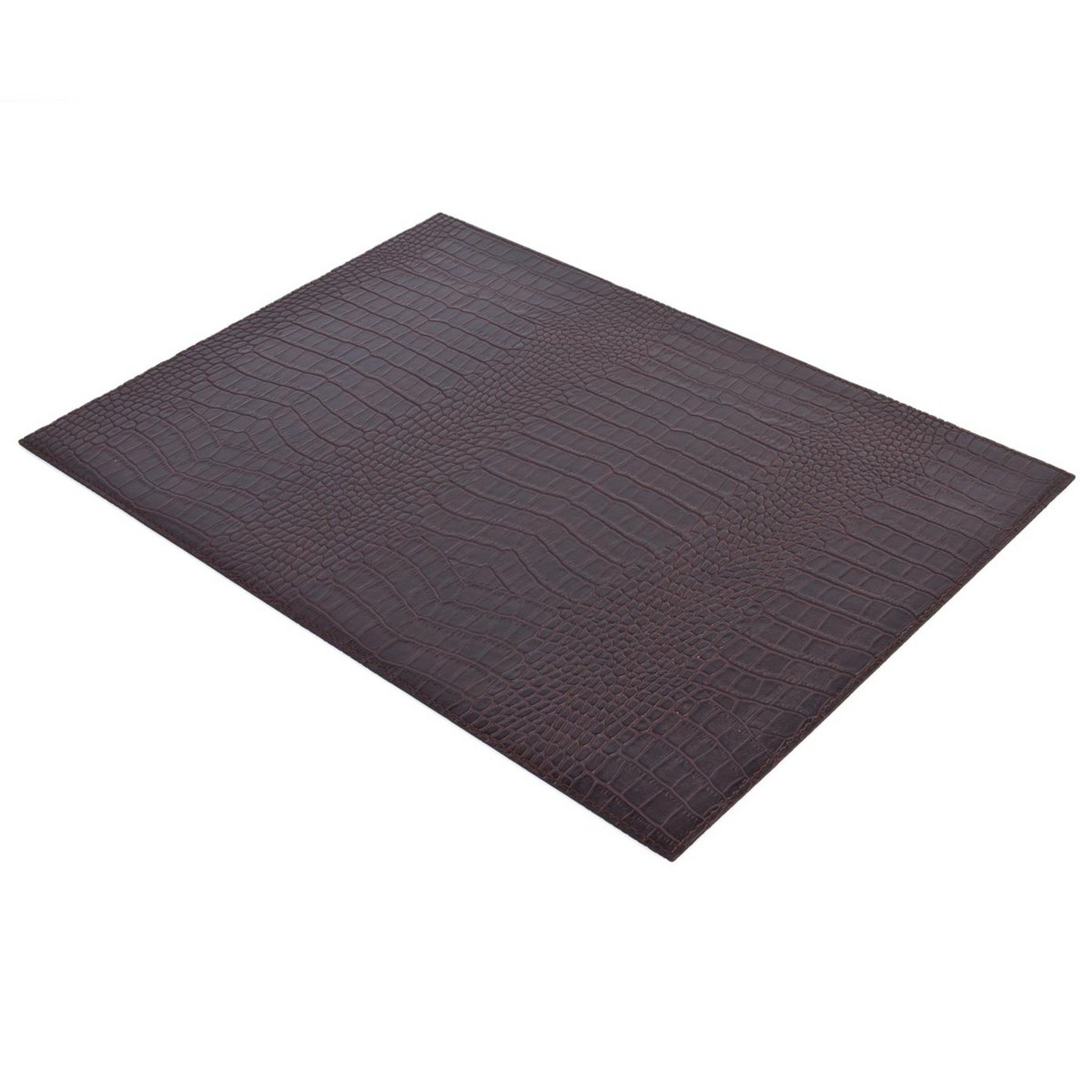 Tischset 6-er Set rechteckig Kroko dunkelbraun schwarz