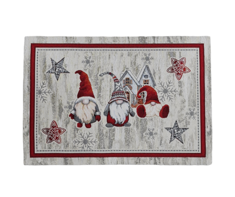 Gnome Weihnachts-Frühstücks-Tischset in Gobelin