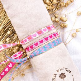 Bandarmband Herzen rosa/rot