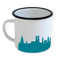 München Emaille Tasse Skyline