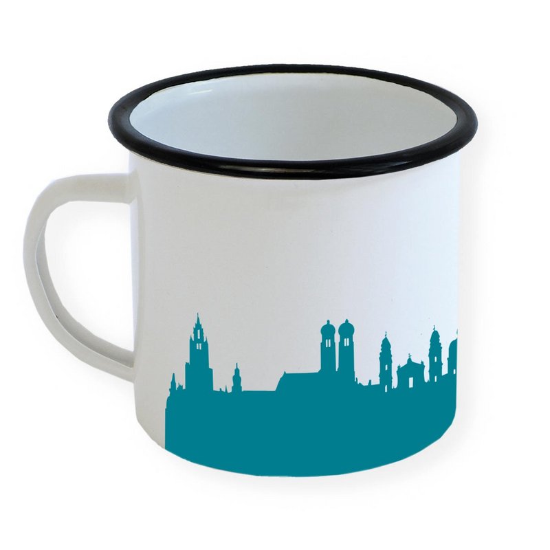Munich enamel cup skyline
