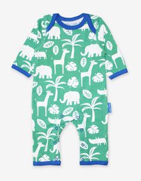 Organisk bomulds baby pyjamas med et jungleprint