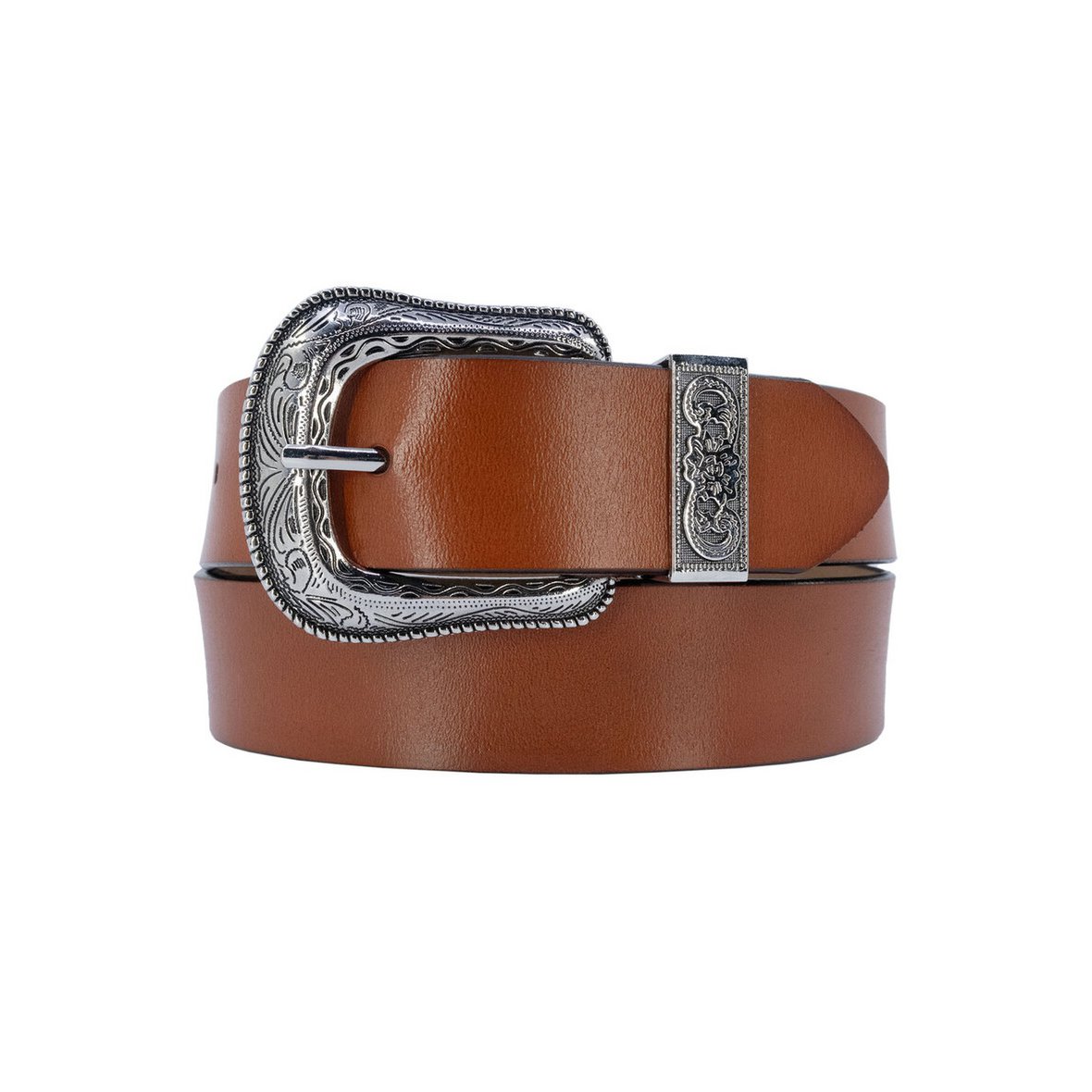 Cintura larga da donna in pelle con fibbia stile western 607-40