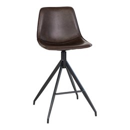 Monaco Counter Chair - Brown, PU/Steel, 51x44x96 cm - Set of 2