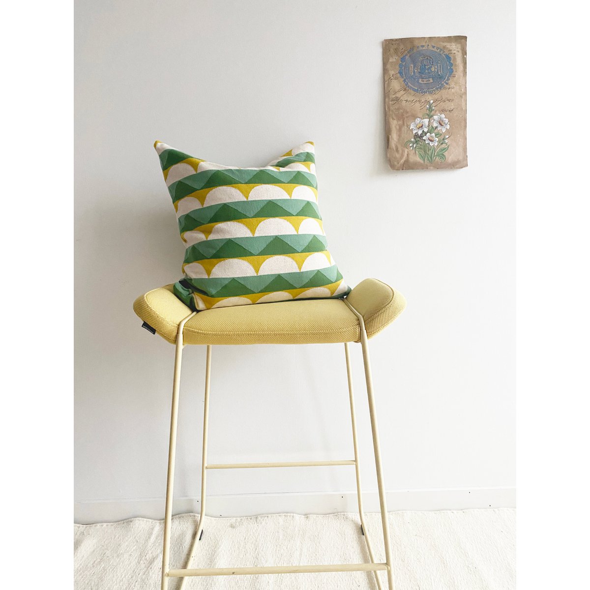 Toby Pillow-Cover Green, miękka, żakardowa bawełna