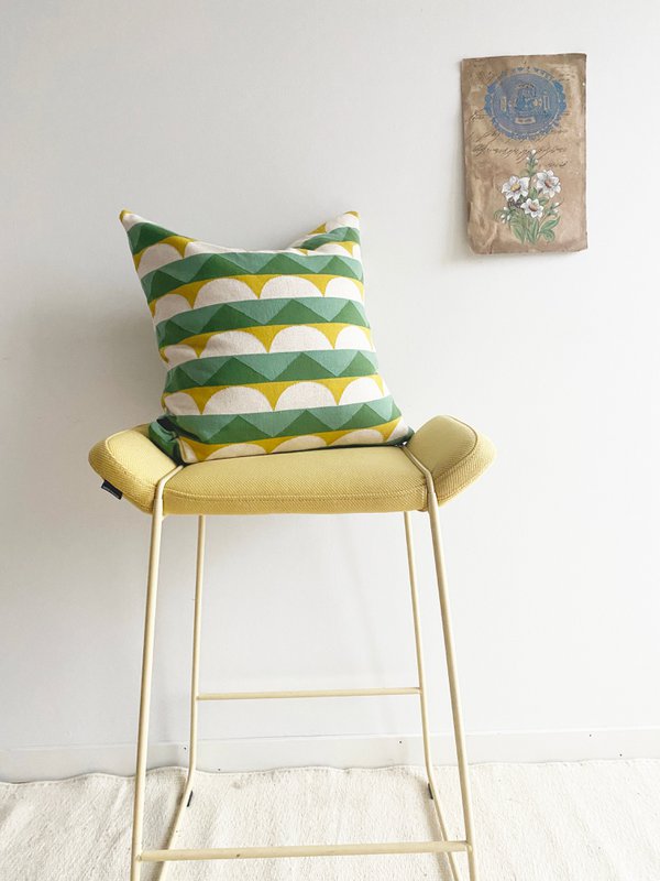 Toby almohada de almohada verde, algodón de punto de punto de jacquard suave