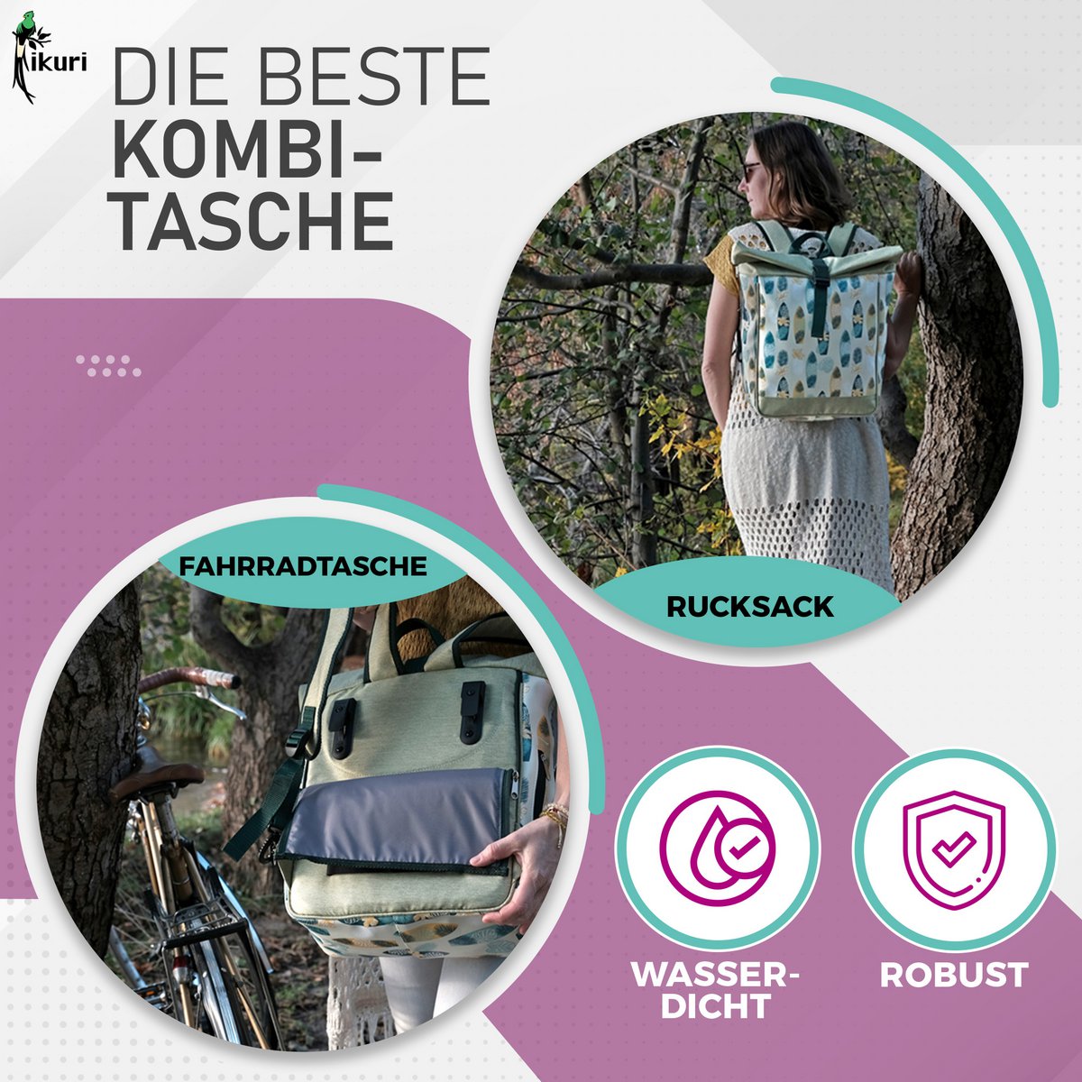 Bolsa de bicicleta Kombi / Pastel de equipaje de mochila - Surf