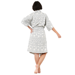 Albornoz tipo kimono de gasa de algodón