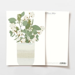 Postkarte Eukalyptus Baumwolle Vase