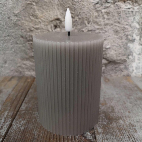 Candl LED stompkrs.+timer taupe 7.5H10cm (79001)